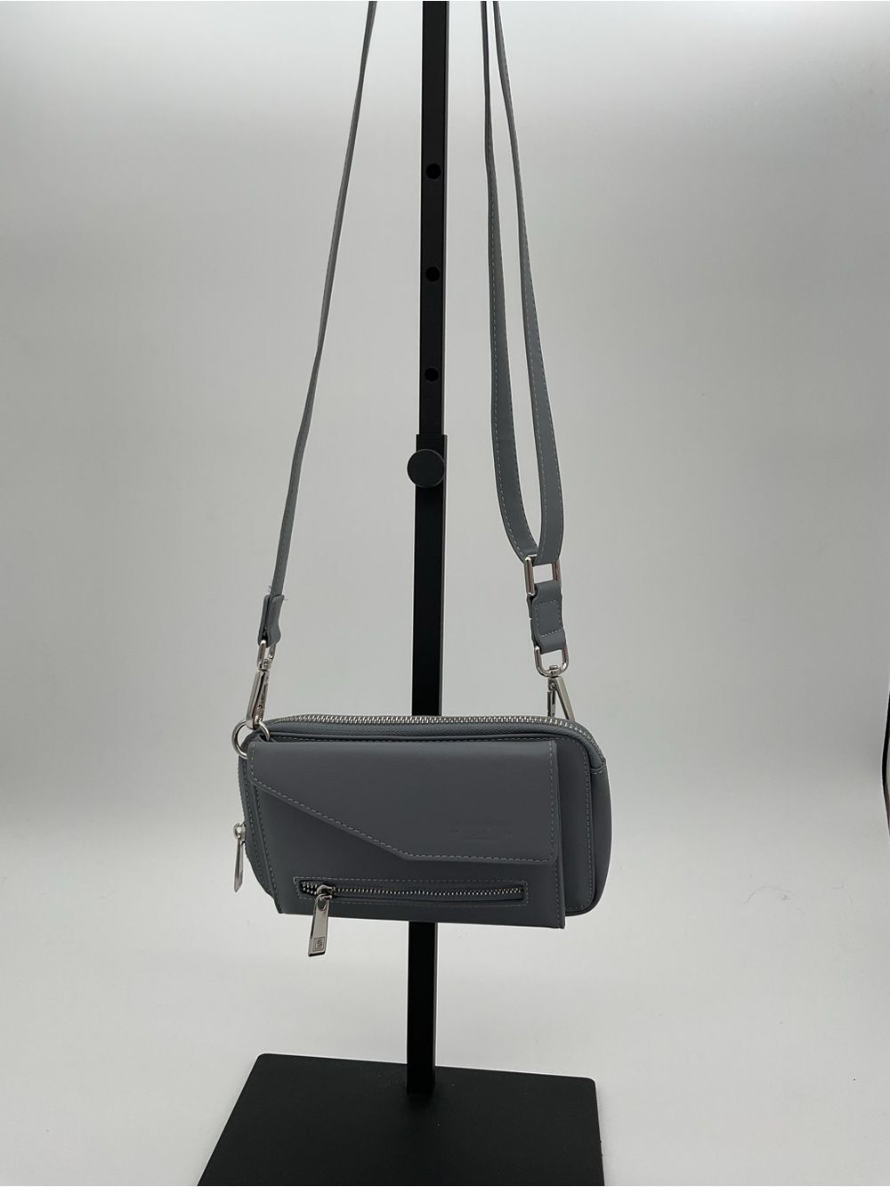 Laundry By Shelli Segal Light Blue-ish Gray Zip Phone Crossbody